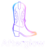 Afterglow logo — neon cowboy boot